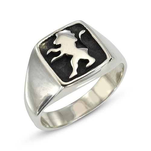 Lion of Judah Oxidized Sterling Silver Ring - Baltinester Jewelry