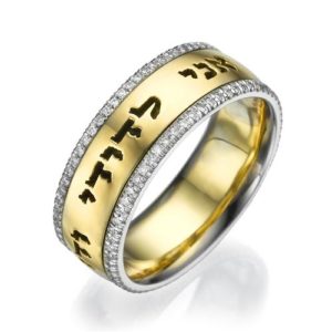 14k Yellow Gold Diamond Bordered Ani Ledodi Wedding Band - Baltinester Jewelry