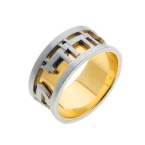 14k Yellow and White Gold Ani L'Dodi Ring - Baltinester Jewelry