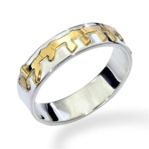 Silver and Gold Ani L'Dodi Ring - Baltinester Jewelry