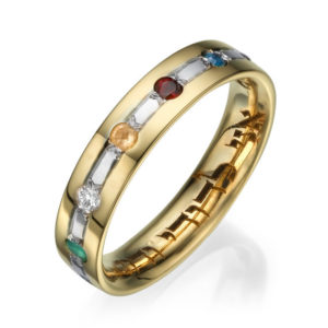 Slim 14k Multicolored Wedding Ring Ani Ledodi - Baltinester Jewelry