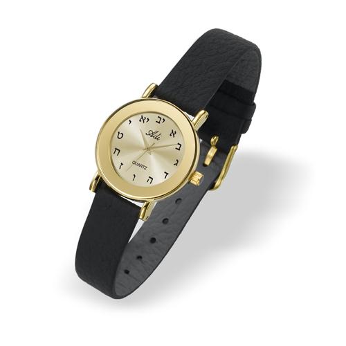 Gold Tone Aleph Bet Hebrew Watch - Baltinester Jewelry
