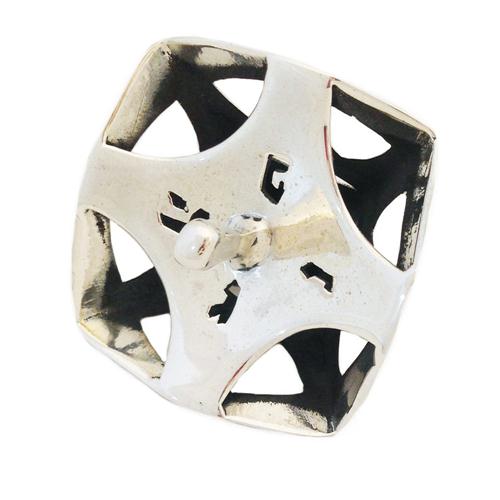 Sterling Silver Triangular Hanukkah Dreidel 3 - Baltinester Jewelry