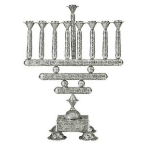 Sterling Silver Filigree Square Hanukkah Menorah - Baltinester Jewelry