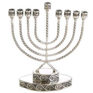 Sterling Silver Filigree Small Hanukkah Menorah - Baltinester Jewelry