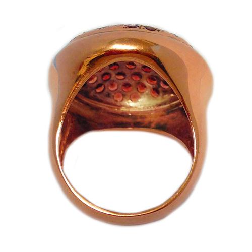 14k Rose Gold Round Garnet Ring 2 - Baltinester Jewelry