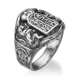 Ten Commandments Lion of Judah Silver Men's Ring - Baltinester Jewelry
