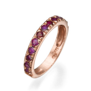 14k Rose Gold Ruby Eternity Band - Baltinester Jewelry