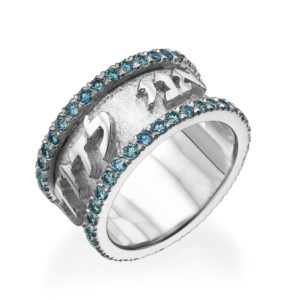 Blue Diamond 14k White Gold Ani Ledodi Ring - Baltinester Jewelry