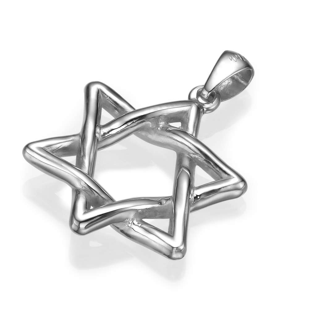 Hand-wrought 14k Gold Woven Star of David - White Gold - Baltinester Jewelry