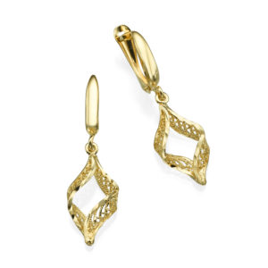14k Yellow Gold Yemenite Filigree Dangle Earrings - Baltinester Jewelry