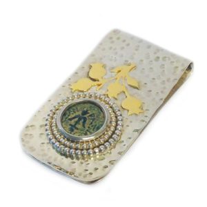 Hammered Silver and Gold Maccabean Coin Money Clip - Baltinester Jewelry