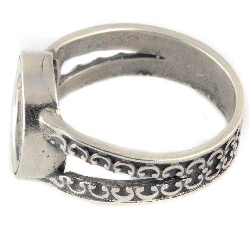 Silver Split Band Roman Glass Ring 2 - Baltinester Jewelry