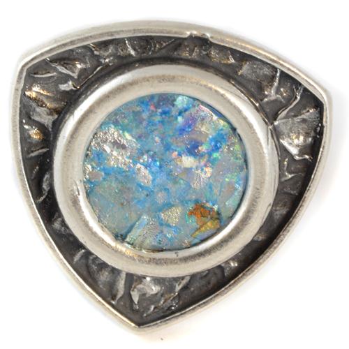 Silver Unique Shape Roman Glass Ring 2 - Baltinester Jewelry