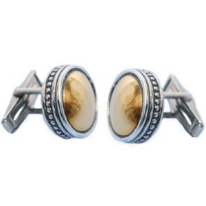 Silver & Gold Ethnic Round Cufflinks - Baltinester Jewelry