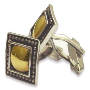 Silver and Gold Square Cufflinks - Baltinester Jewelry