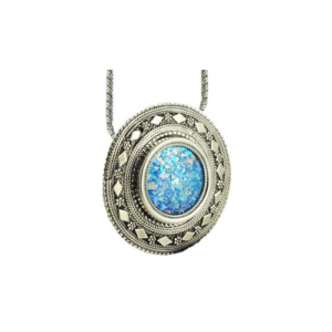 Sterling Silver Yemenite Roman Glass Necklace - Baltinester Jewelry