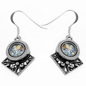 Sterling Silver Roman Style Roman Glass Earrings - Baltinester Jewelry