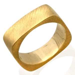 14k Brushed Yellow Gold Kabbalah Wedding Ring - Baltinester Jewelry
