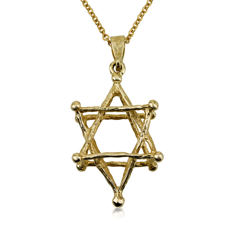 14k Gold Kabbalah Star of David Pendant - Baltinester Jewelry