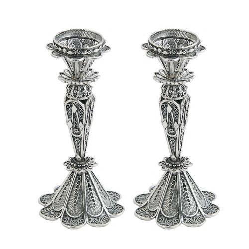 Sterling Silver Small Filigree Candle Holders - Baltinester Jewelry