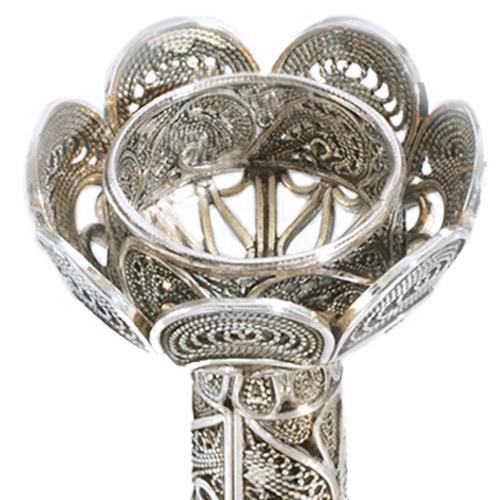 Silver Filigree Flower Candle Holders 2 - Baltinester Jewelry