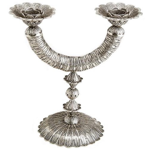 Sterling Silver Filigree Circular Candelabra - Baltinester Jewelry