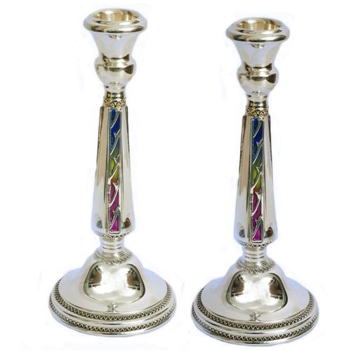Silver Enamel Candle Holders - Baltinester Jewelry