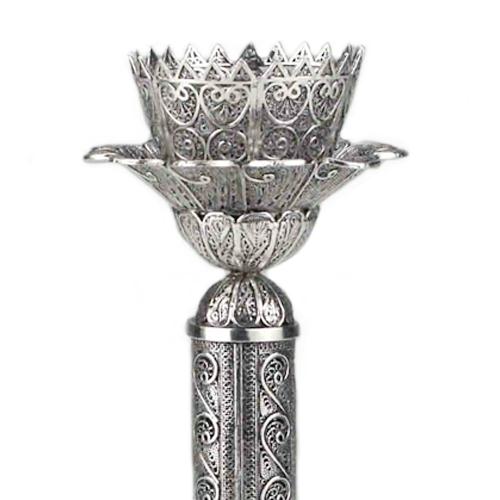 Silver Filigree Tall Square Candle Holders 2 - Baltinester Jewelry