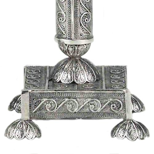 Silver Filigree Tall Square Candle Holders 3 - Baltinester Jewelry