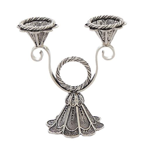 Sterling Silver Filigree Curled Candelabra - Baltinester Jewelry