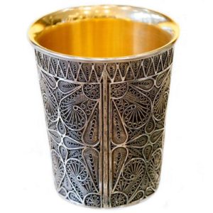 Silver Yemenite Filigree Kiddush Cup - Baltinester Jewelry