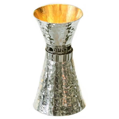 Silver Hammered Shot Glass and Kiddush Cup 4 - Baltinester Jewelry