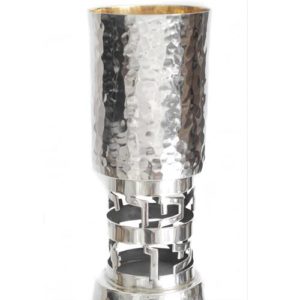 Hammered Silver Cutout Kiddush Cup - Baltinester Jewelry
