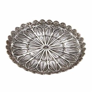 Sterling Silver Filigree Kiddush Cup Plate - Baltinester Jewelry