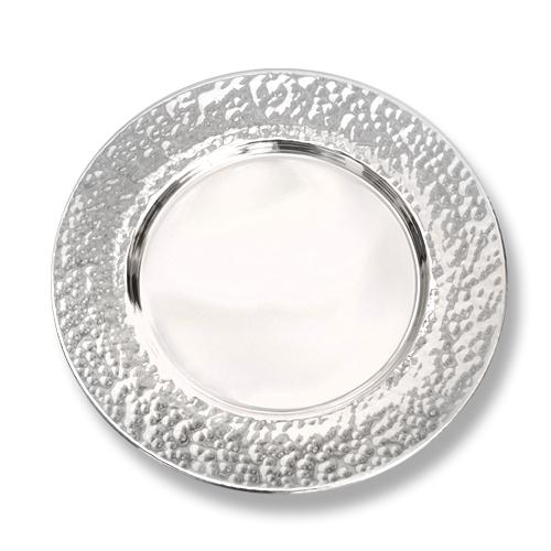 Silver Hammered Kiddush Plate - Baltinester Jewelry