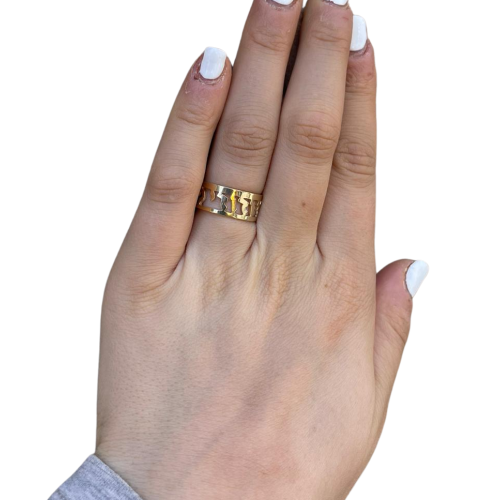 14k Gold Cutout Ani L'dodi Hebrew Wedding Ring