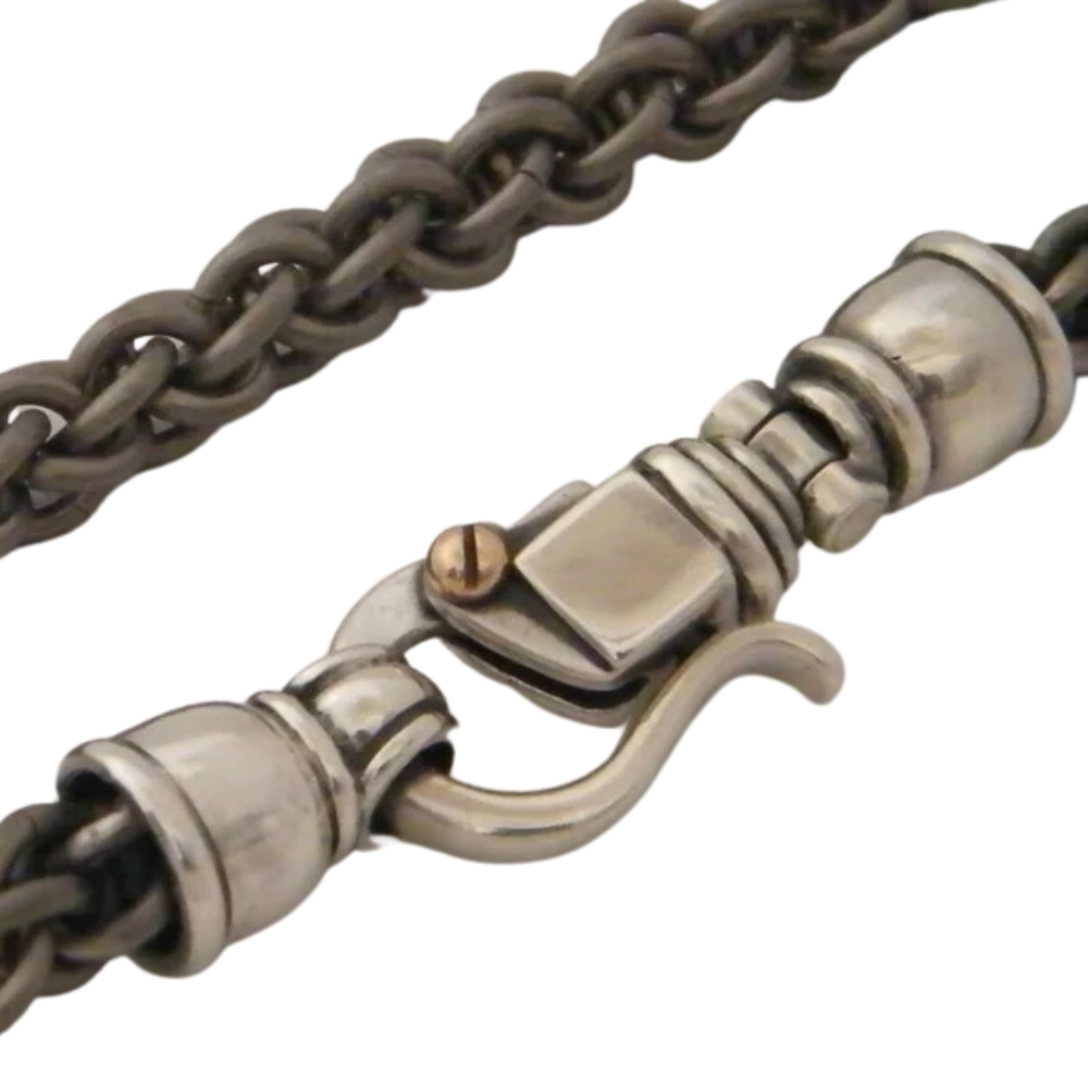 Titanium and Silver Link Chain Bracelet