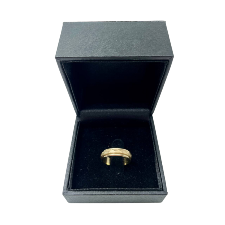 14k Yellow Gold Hammered Spinning Ring
