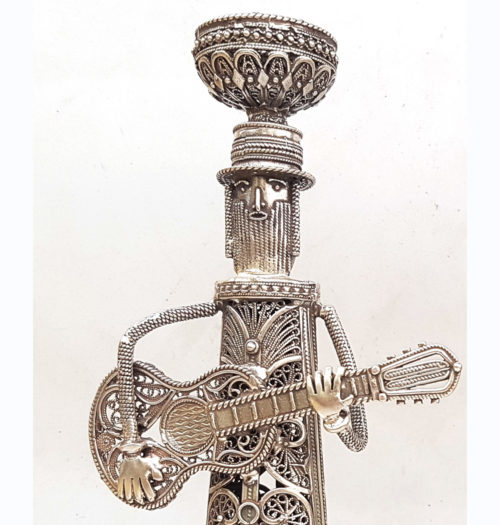 Hasidic Musicians Sterling Silver Candlesticks 2 - Baltinester Jewelry