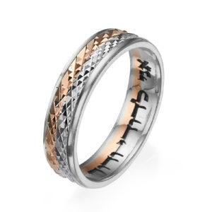 rose and white gold wedding band