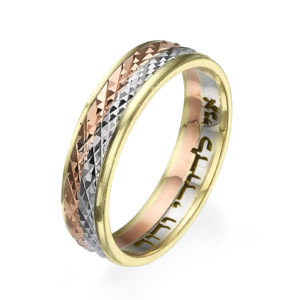 tricolored gold wedding band