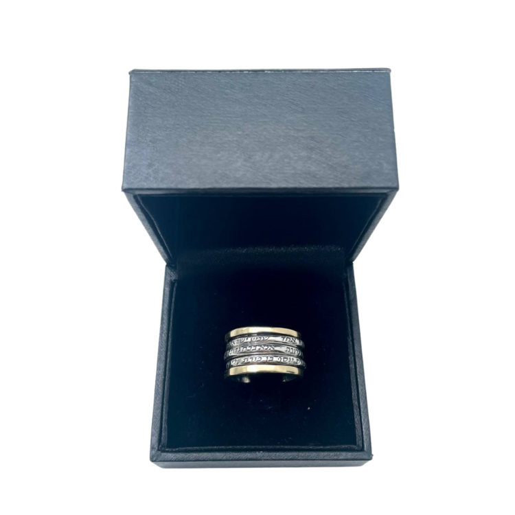 Silver and Gold Kabbalah Triple Spinner Ring