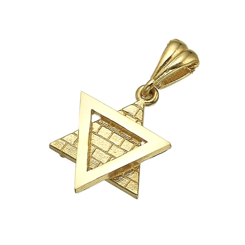 14K Gold Star of David Kotel Pendant