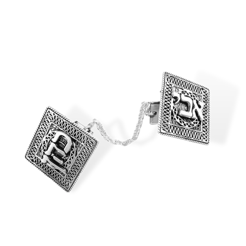Silver name Tallit Clips