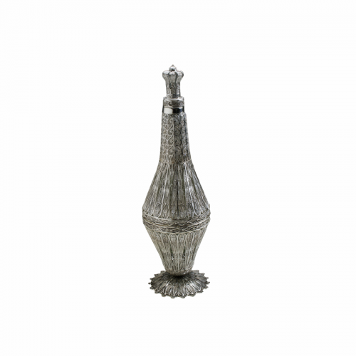 Silver Wine Bottle with Filigree Work