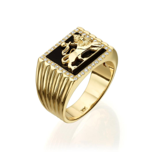 Gold Diamond Lion of Judah Ring