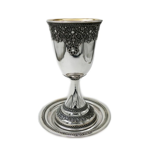 Yemenite filigree Sterling Silver Kiddush Cup