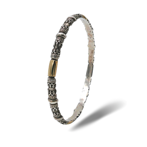 Filigree Bangle in Silver & Gold - Ethnic Look