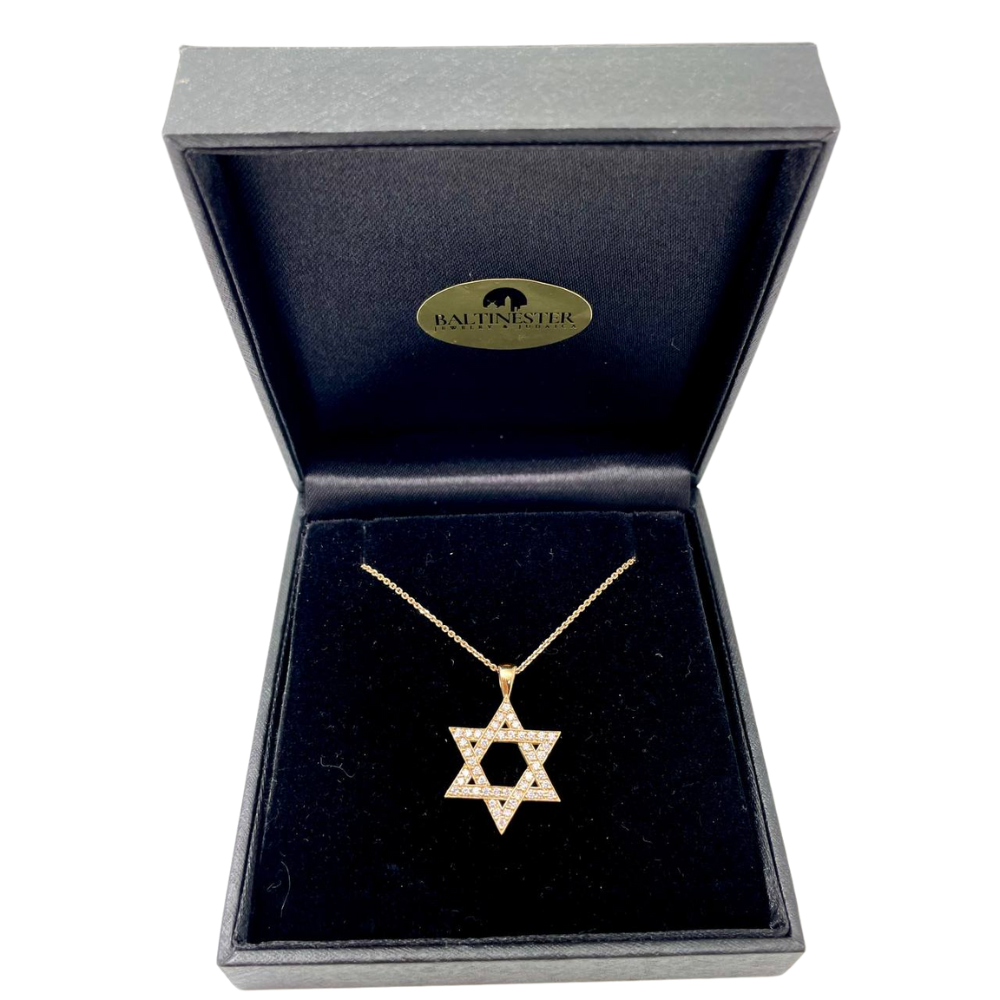 Diamond Star of David 18k Gold Pendant